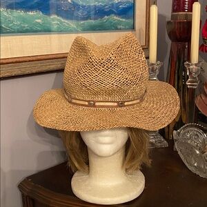 Tan color Texace brand Made In USA Homburg style hat pre-owned